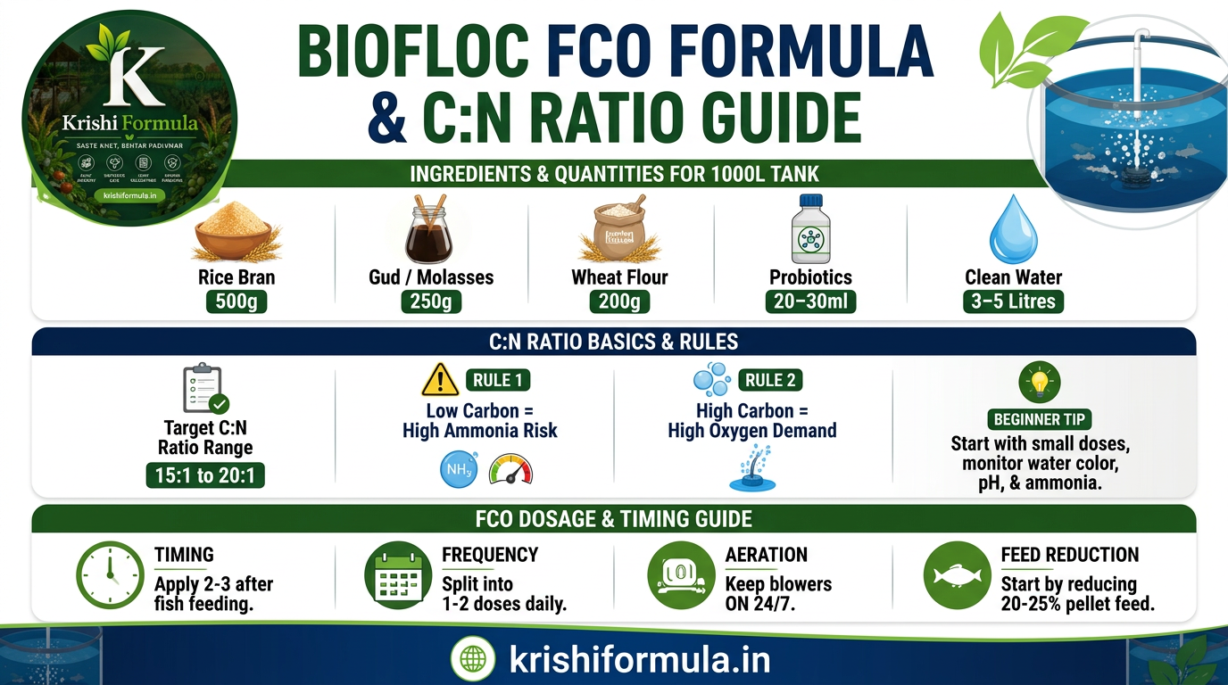 biofloc-fco-formula-cn-ratio-guide Biofloc FCO Formula and C:N Ratio Guide for 1000 litre fish tank